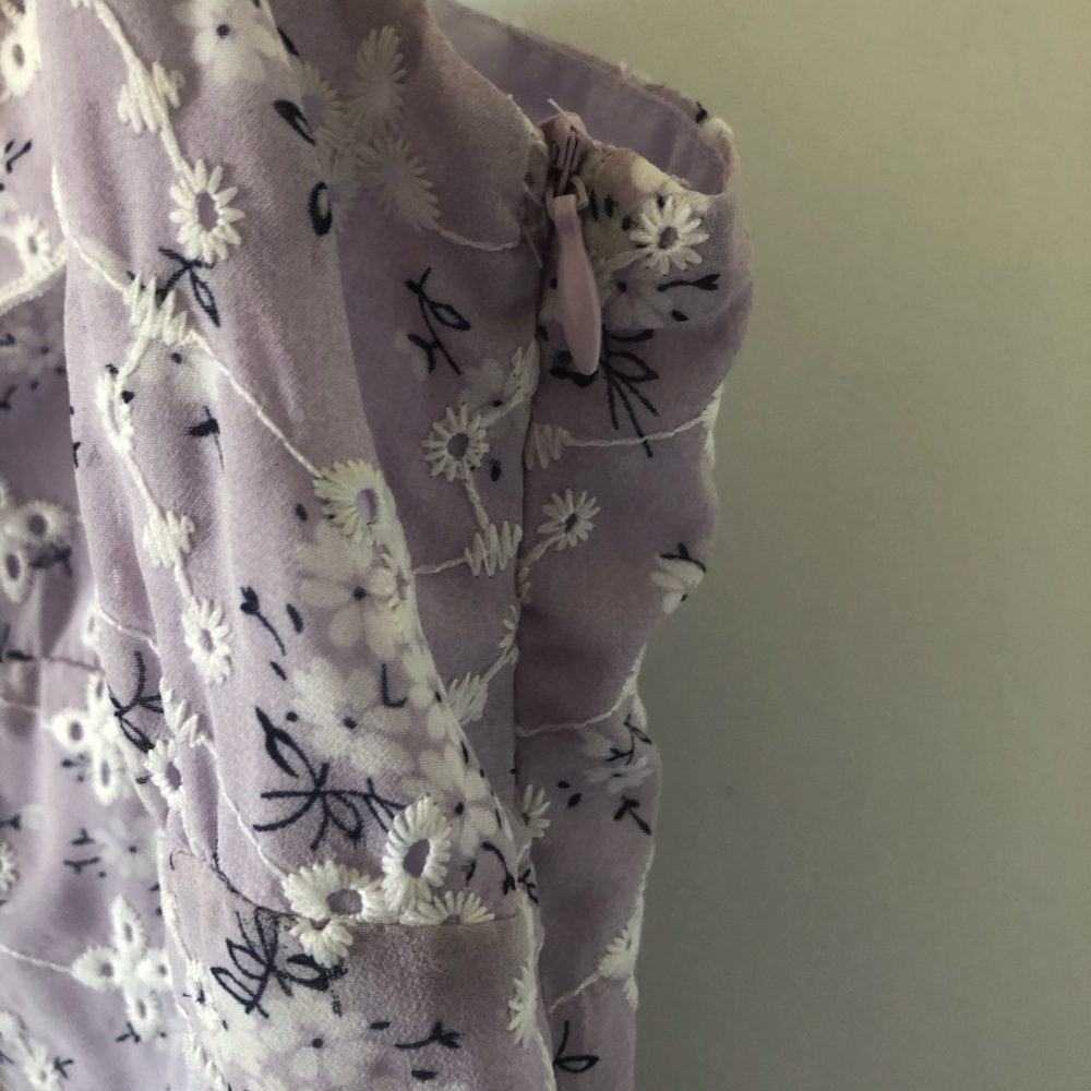 Storia Lavender Floral Mini Dress | Size L - Picture 4 of 8